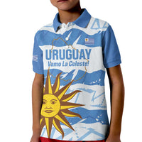 Custom Uruguay Football Kid Polo Shirt Vamo La Celeste