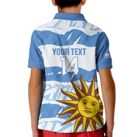 Custom Uruguay Football Kid Polo Shirt Vamo La Celeste