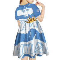 Custom Uruguay Football Kid Short Sleeve Dress Vamo La Celeste