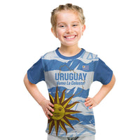 Custom Uruguay Football Kid T Shirt Vamo La Celeste