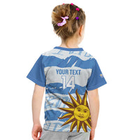 Custom Uruguay Football Kid T Shirt Vamo La Celeste