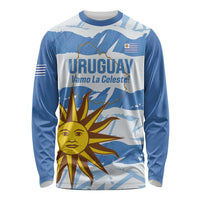 Custom Uruguay Football Long Sleeve Shirt Vamo La Celeste