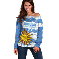 Custom Uruguay Football Off Shoulder Sweater Vamo La Celeste
