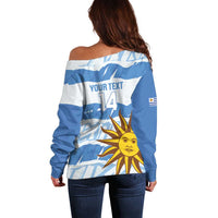 Custom Uruguay Football Off Shoulder Sweater Vamo La Celeste