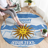 Custom Uruguay Football Round Carpet Vamo La Celeste