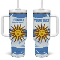 Custom Uruguay Football Tumbler With Handle Vamo La Celeste