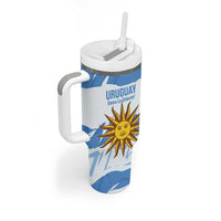 Custom Uruguay Football Tumbler With Handle Vamo La Celeste