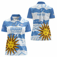 Custom Uruguay Football Women Polo Shirt Vamo La Celeste