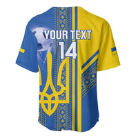 Custom Ukraine Football Baseball Jersey Go Blue And Yellow Folk Pattern