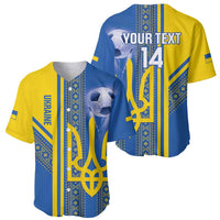 Custom Ukraine Football Baseball Jersey Go Blue And Yellow Folk Pattern