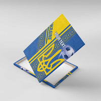 Custom Ukraine Football Canvas Wall Art Go Blue And Yellow Folk Pattern