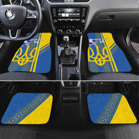 Custom Ukraine Football Car Mats Go Blue And Yellow Folk Pattern