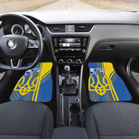 Custom Ukraine Football Car Mats Go Blue And Yellow Folk Pattern