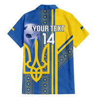Custom Ukraine Football Family Matching Mermaid Dress and Hawaiian Shirt Go Blue And Yellow Folk Pattern