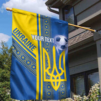 Custom Ukraine Football Garden Flag Go Blue And Yellow Folk Pattern