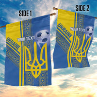 Custom Ukraine Football Garden Flag Go Blue And Yellow Folk Pattern