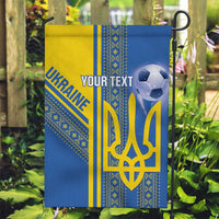 Custom Ukraine Football Garden Flag Go Blue And Yellow Folk Pattern