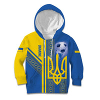 Custom Ukraine Football Kid Hoodie Go Blue And Yellow Folk Pattern