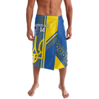 Custom Ukraine Football Lavalava Go Blue And Yellow Folk Pattern