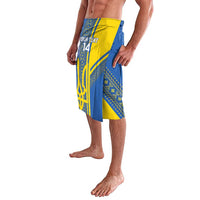 Custom Ukraine Football Lavalava Go Blue And Yellow Folk Pattern