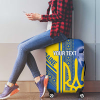 Custom Ukraine Football Luggage Cover Go Blue And Yellow Folk Pattern
