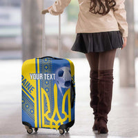 Custom Ukraine Football Luggage Cover Go Blue And Yellow Folk Pattern