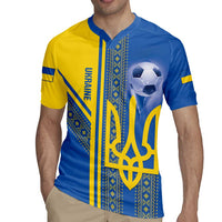 Custom Ukraine Football Rugby Jersey Go Blue And Yellow Folk Pattern
