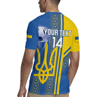 Custom Ukraine Football Rugby Jersey Go Blue And Yellow Folk Pattern