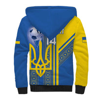 Custom Ukraine Football Sherpa Hoodie Go Blue And Yellow Folk Pattern