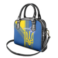 Custom Ukraine Football Shoulder Handbag Go Blue And Yellow Folk Pattern