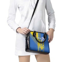 Custom Ukraine Football Shoulder Handbag Go Blue And Yellow Folk Pattern
