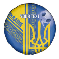 Custom Ukraine Football Spare Tire Cover Go Blue And Yellow Folk Pattern