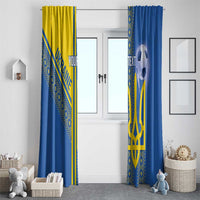 Custom Ukraine Football Window Curtain Go Blue And Yellow Folk Pattern