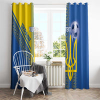 Custom Ukraine Football Window Curtain Go Blue And Yellow Folk Pattern