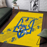 Personalised Ukraine Football Area Rug Glory to Ukrainian