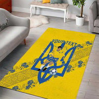 Personalised Ukraine Football Area Rug Glory to Ukrainian