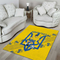 Personalised Ukraine Football Area Rug Glory to Ukrainian