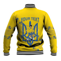 Personalised Ukraine Football Baseball Jacket Glory to Ukrainian