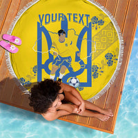 Personalised Ukraine Football Beach Blanket Glory to Ukrainian
