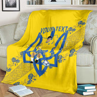 Personalised Ukraine Football Blanket Glory to Ukrainian