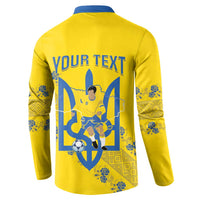 Personalised Ukraine Football Button Sweatshirt Glory to Ukrainian