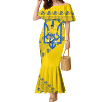 Personalised Ukraine Football Family Matching Mermaid Dress and Hawaiian Shirt Glory to Ukrainian