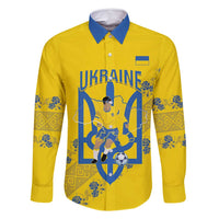 Personalised Ukraine Football Family Matching Off Shoulder Short Dress and Hawaiian Shirt Glory to Ukrainian