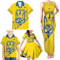 Personalised Ukraine Football Family Matching Tank Maxi Dress and Hawaiian Shirt Glory to Ukrainian
