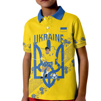 Personalised Ukraine Football Kid Polo Shirt Glory to Ukrainian