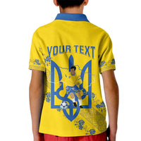 Personalised Ukraine Football Kid Polo Shirt Glory to Ukrainian