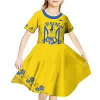 Personalised Ukraine Football Kid Short Sleeve Dress Glory to Ukrainian
