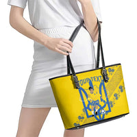 Personalised Ukraine Football Leather Tote Bag Glory to Ukrainian