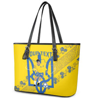 Personalised Ukraine Football Leather Tote Bag Glory to Ukrainian