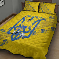 Personalised Ukraine Football Quilt Bed Set Glory to Ukrainian